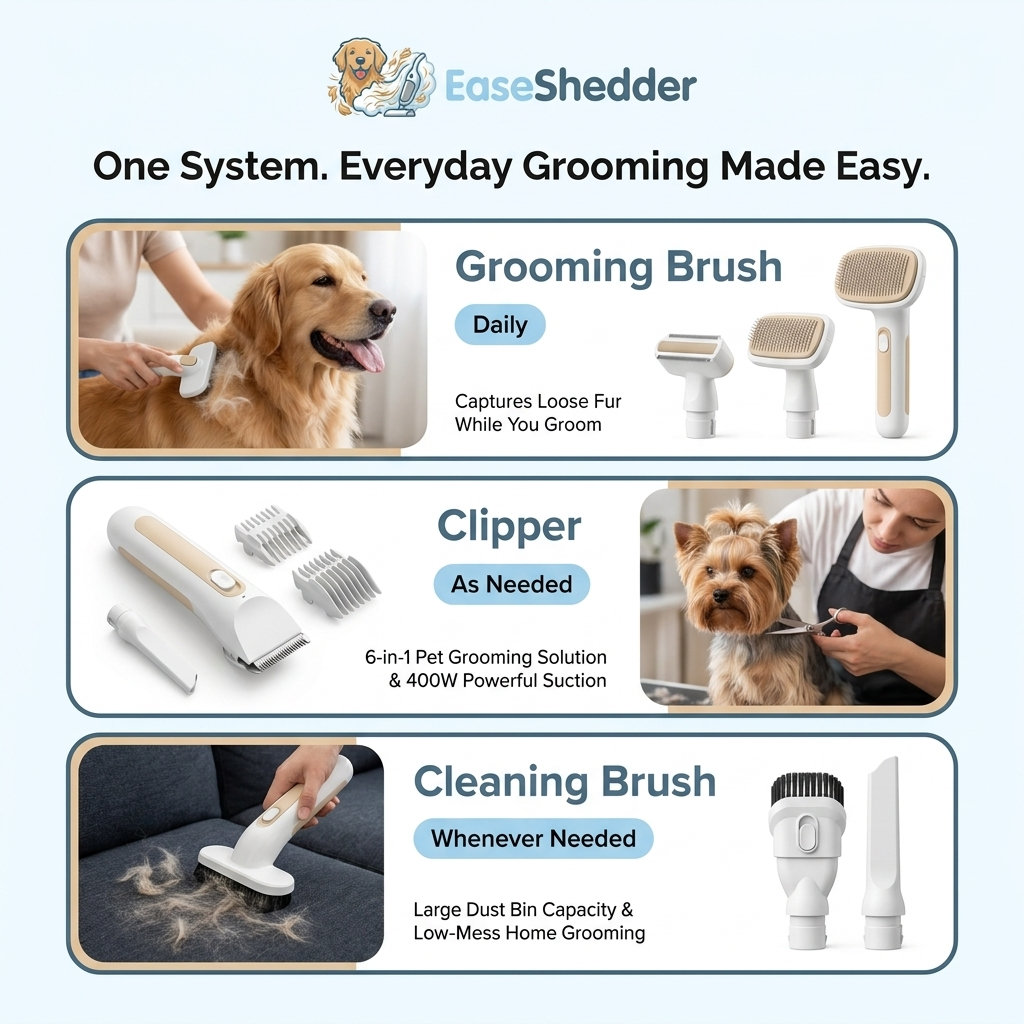 EaseShedder - 6 In 1 Dog Shedding Vaccum