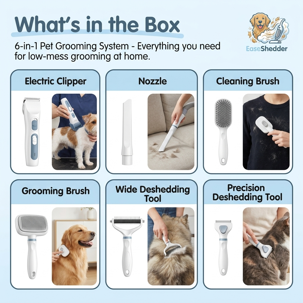 EaseShedder - 6 In 1 Dog Shedding Vaccum